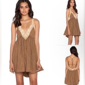 Free People Breathless mini Brown Martini Dress